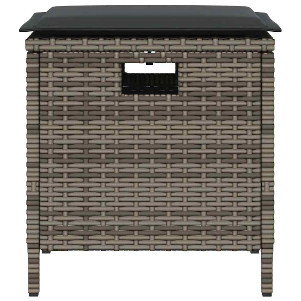 Set da Pranzo da Giardino 5 pz con Cuscini in Polyrattan Grigio | homemem39