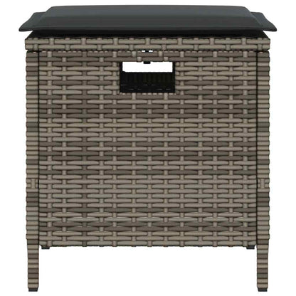 Set da Pranzo da Giardino 5 pz con Cuscini in Polyrattan Grigio | homemem39