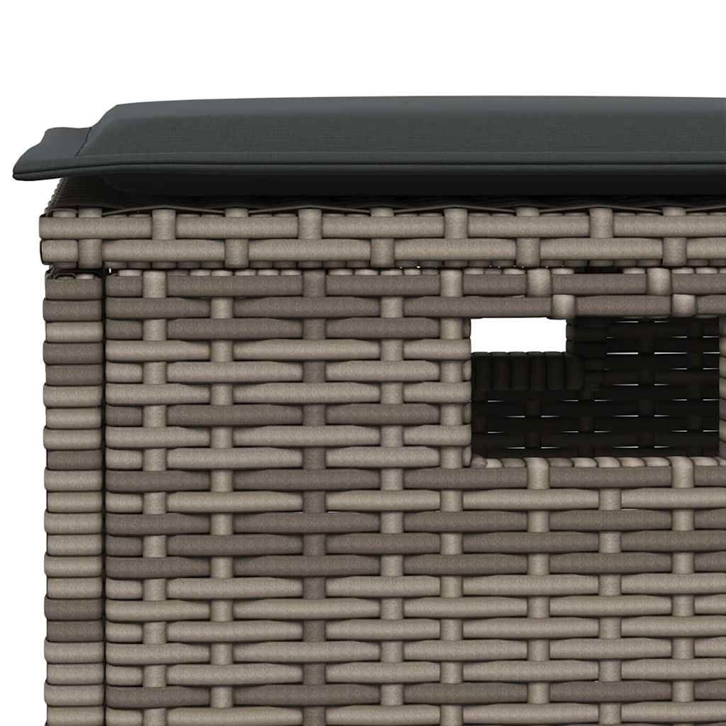 Set da Pranzo da Giardino 5 pz con Cuscini in Polyrattan Grigio | homemem39