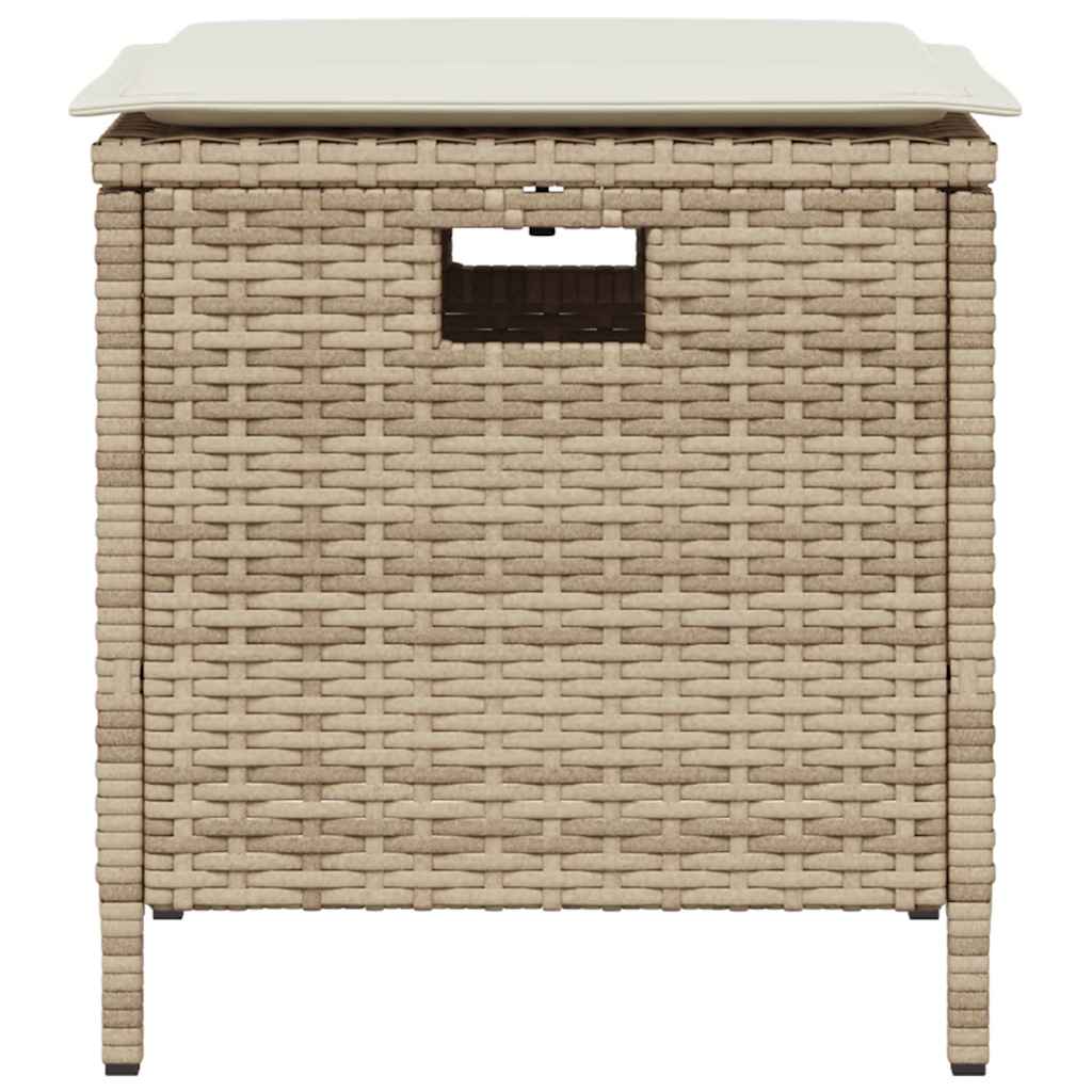 Set da Pranzo da Giardino 5 pz con Cuscini Beige in Polyrattan | homemem39