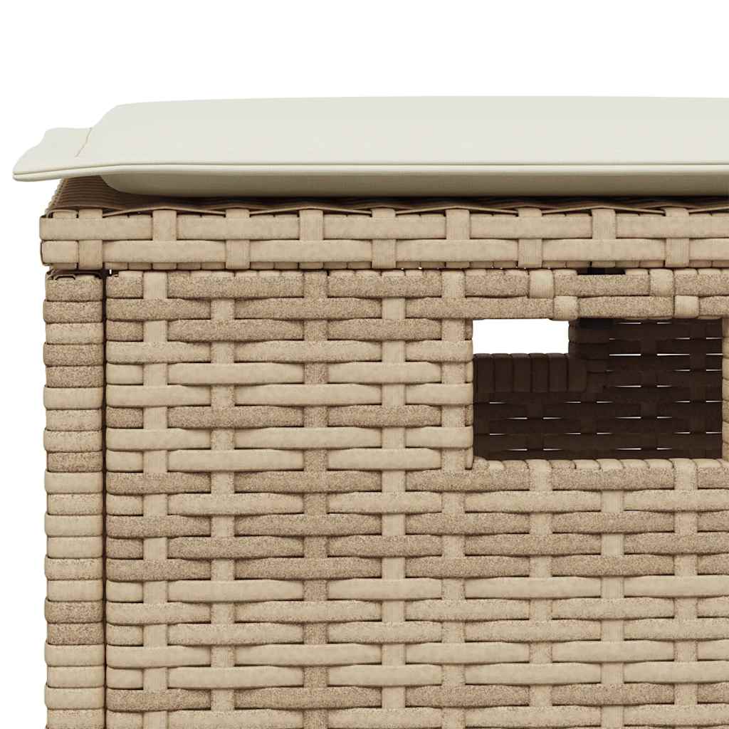 Set da Pranzo da Giardino 5 pz con Cuscini Beige in Polyrattan | homemem39
