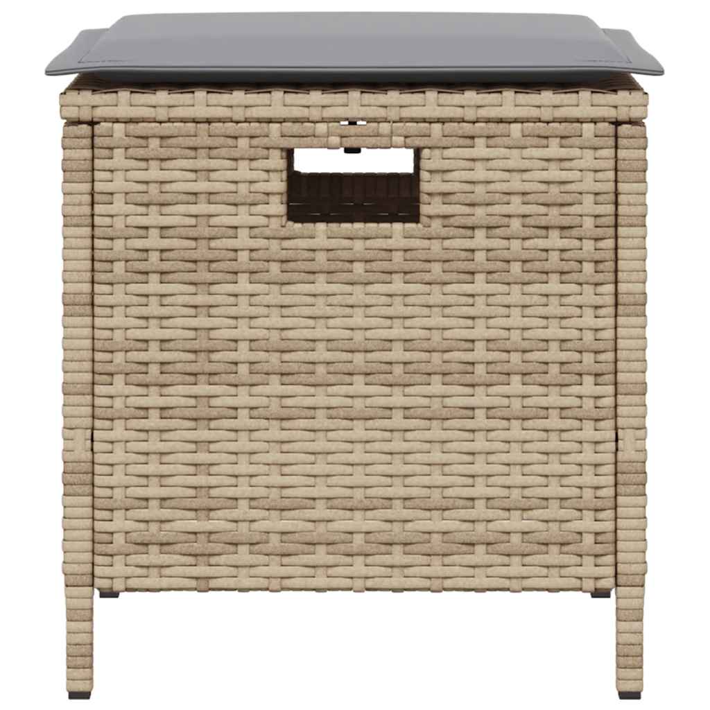 Set da Pranzo da Giardino 5 pz con Cuscini Beige in Polyrattan | homemem39