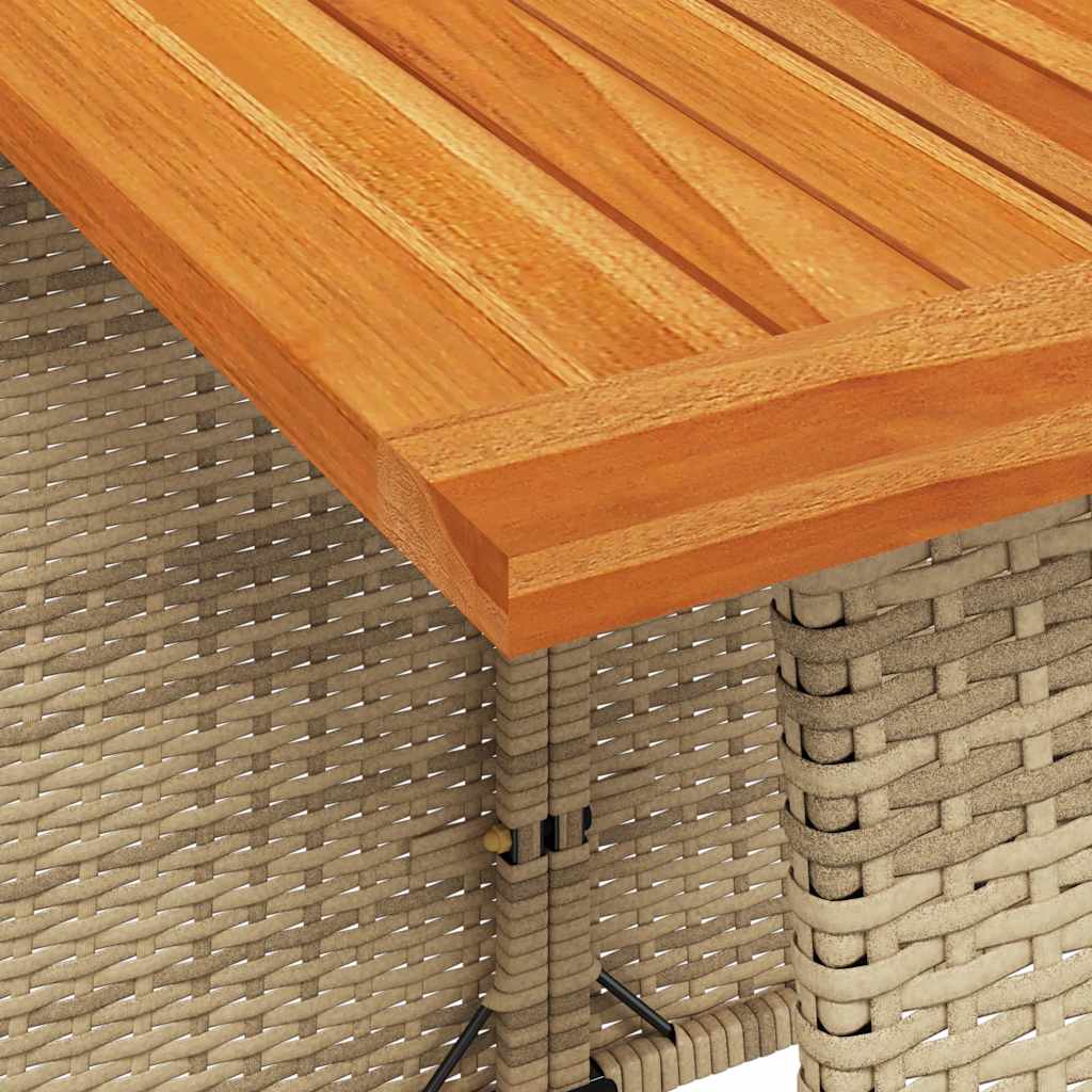 Set da Pranzo da Giardino 5 pz con Cuscini Beige in Polyrattan | homemem39