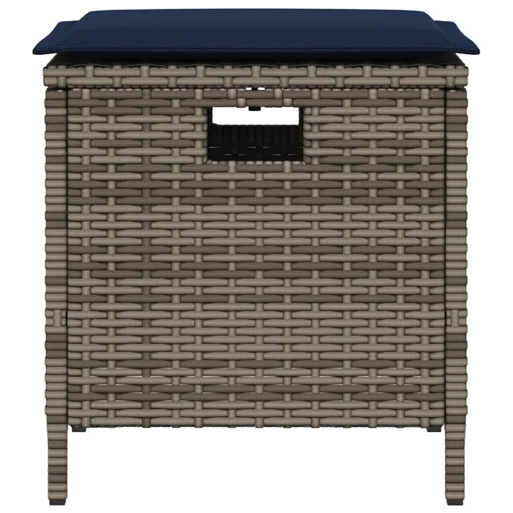 Set da Pranzo da Giardino 5 pz con Cuscini in Polyrattan Grigio | homemem39