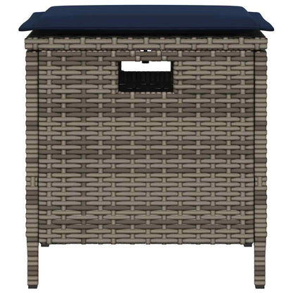 Set da Pranzo da Giardino 5 pz con Cuscini in Polyrattan Grigio | homemem39