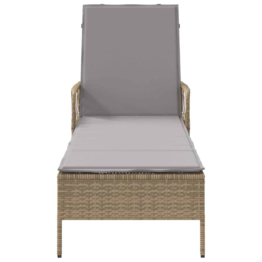 Lettino da sole Beige e Grigio Chiaro 55 x 200 x 92 cm