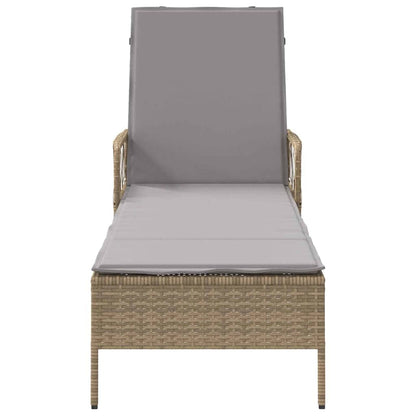Lettino da sole Beige e Grigio Chiaro 55 x 200 x 92 cm