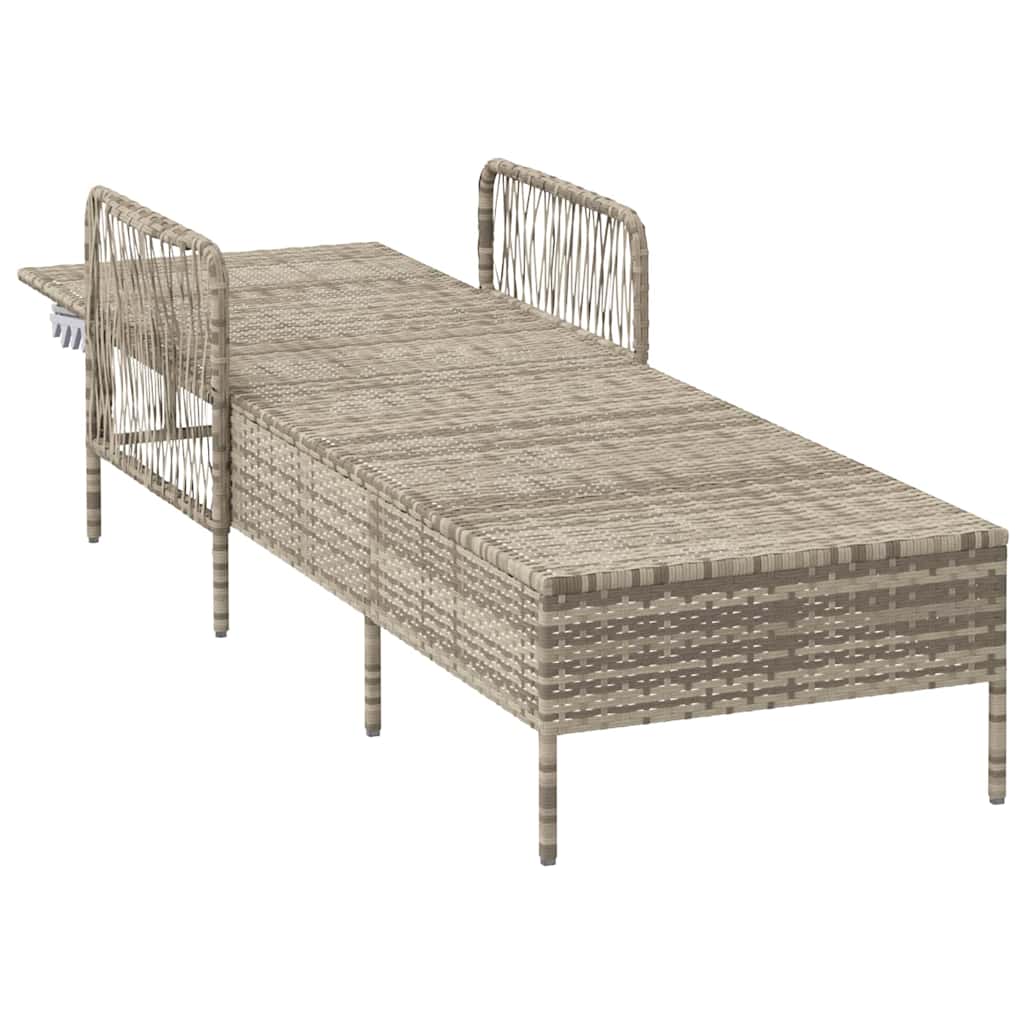 Lettino prendisole Grigio chiaro 157 x 55 x 92cm polyrattan