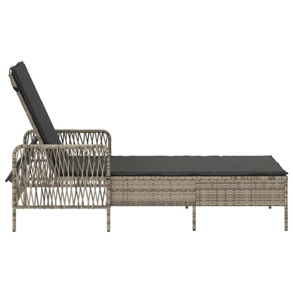 Lettino prendisole Grigio chiaro 157 x 55 x 92cm polyrattan
