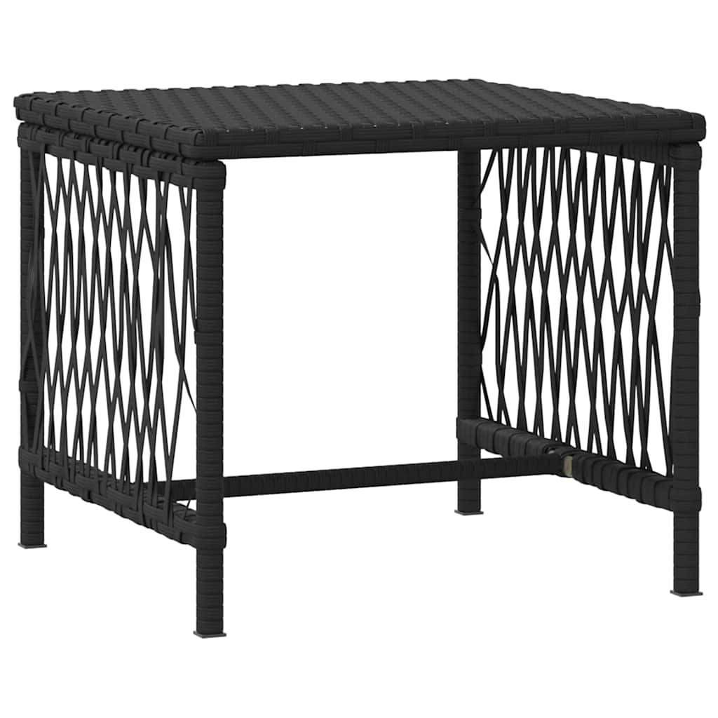 Lettino prendisole con cuscino 2-persona 2 pcs Nero polyrattan