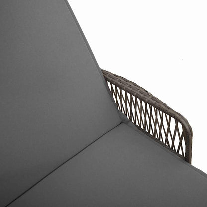 Lettino prendisole con cuscino 2 pcs Grigio polyrattan