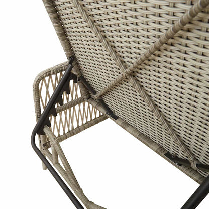 Lettino prendisole con cuscino 2 pcs Grigio chiaro polyrattan