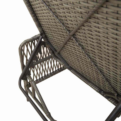 Lettino prendisole con cuscino 2 pcs Grigio polyrattan