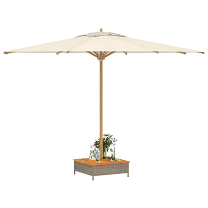 Grauer Schirmständerbezug 70x70x25cm aus Polyrattan und Akazie