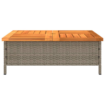 Copertura Base Ombrellone Grigia 70x70x25cm Polyrattan e Acacia