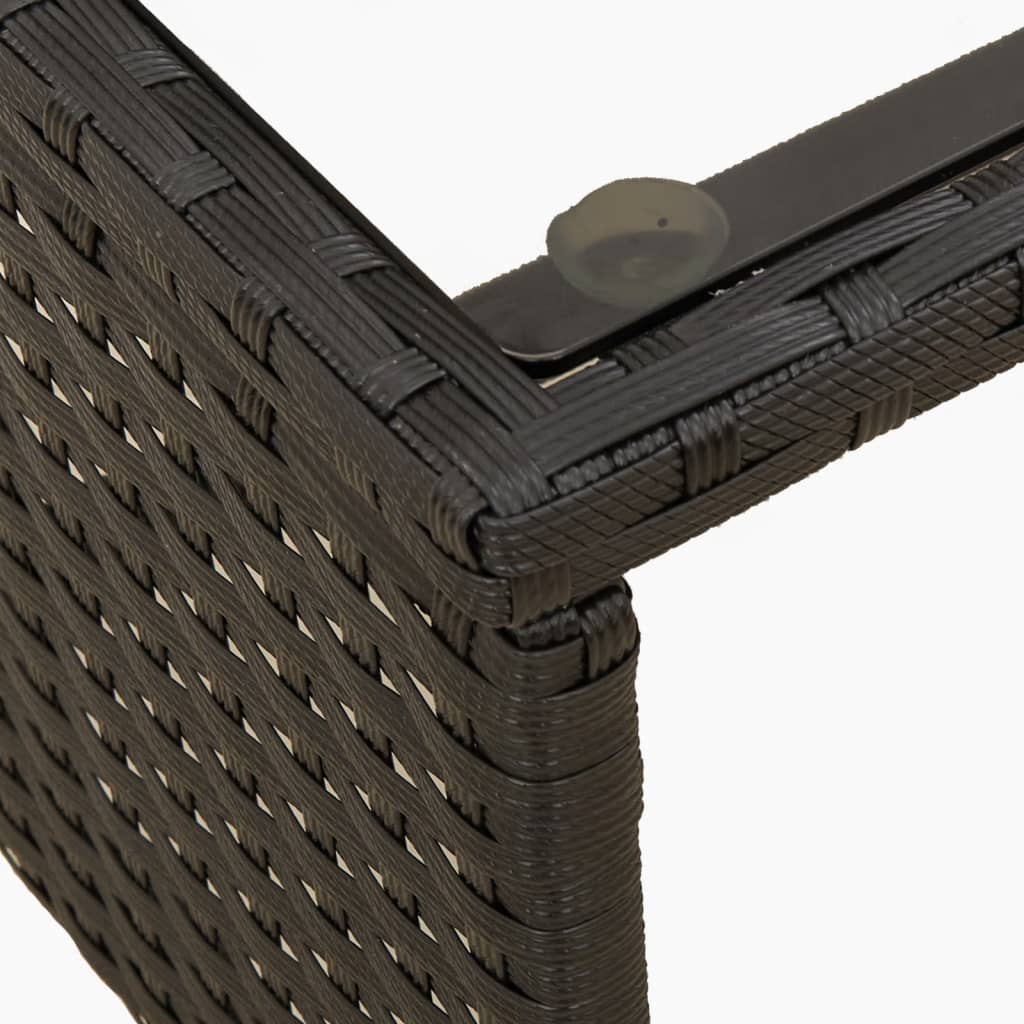 Divano da Giardino con Tavolo e Cuscini a L Nero in Polyrattan | homemem39