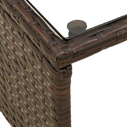 Divano da Giardino con Tavolo e Cuscini a L Marrone Polyrattan | homemem39