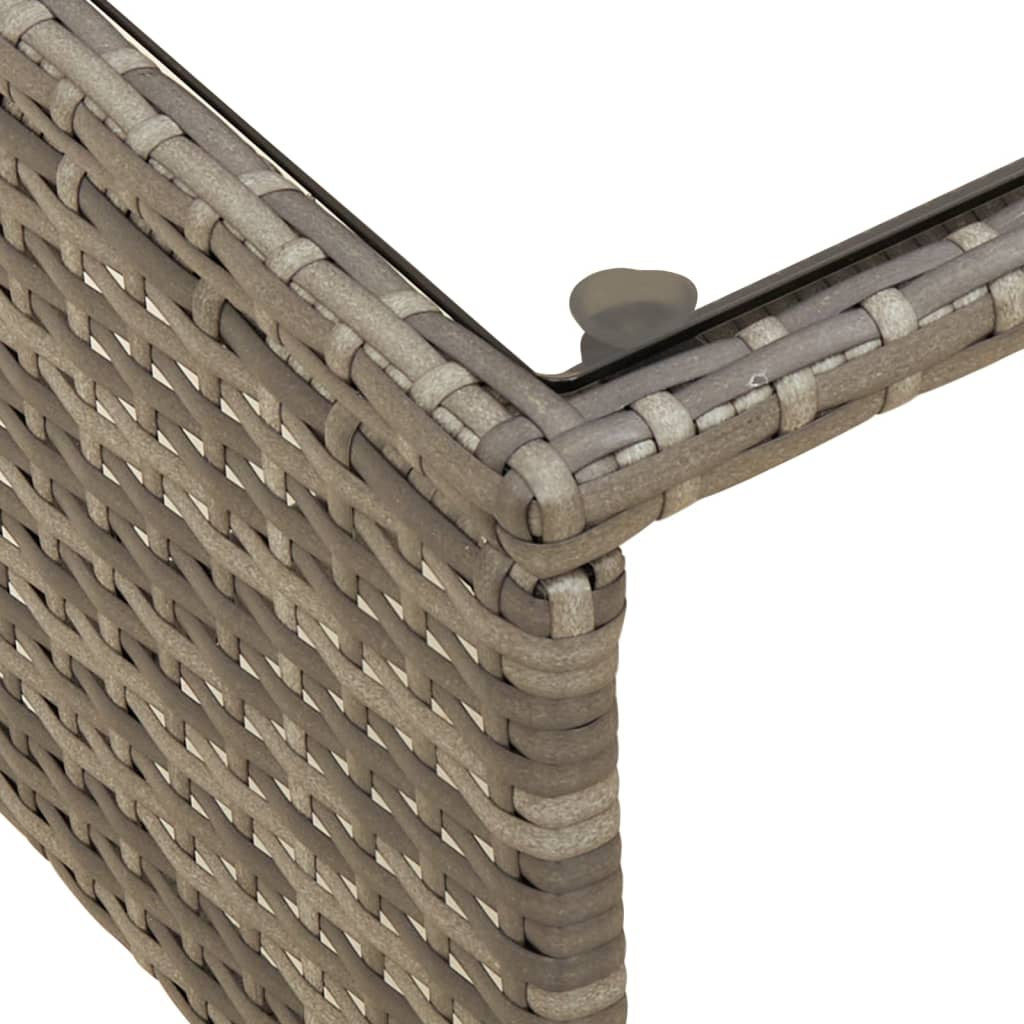 Divano da Giardino con Tavolo e Cuscini a L Grigio Polyrattan | homemem39