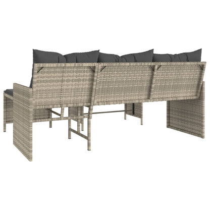 Divano Giardino Tavolo e Cuscini a L Grigio Chiaro Polyrattan | homemem39