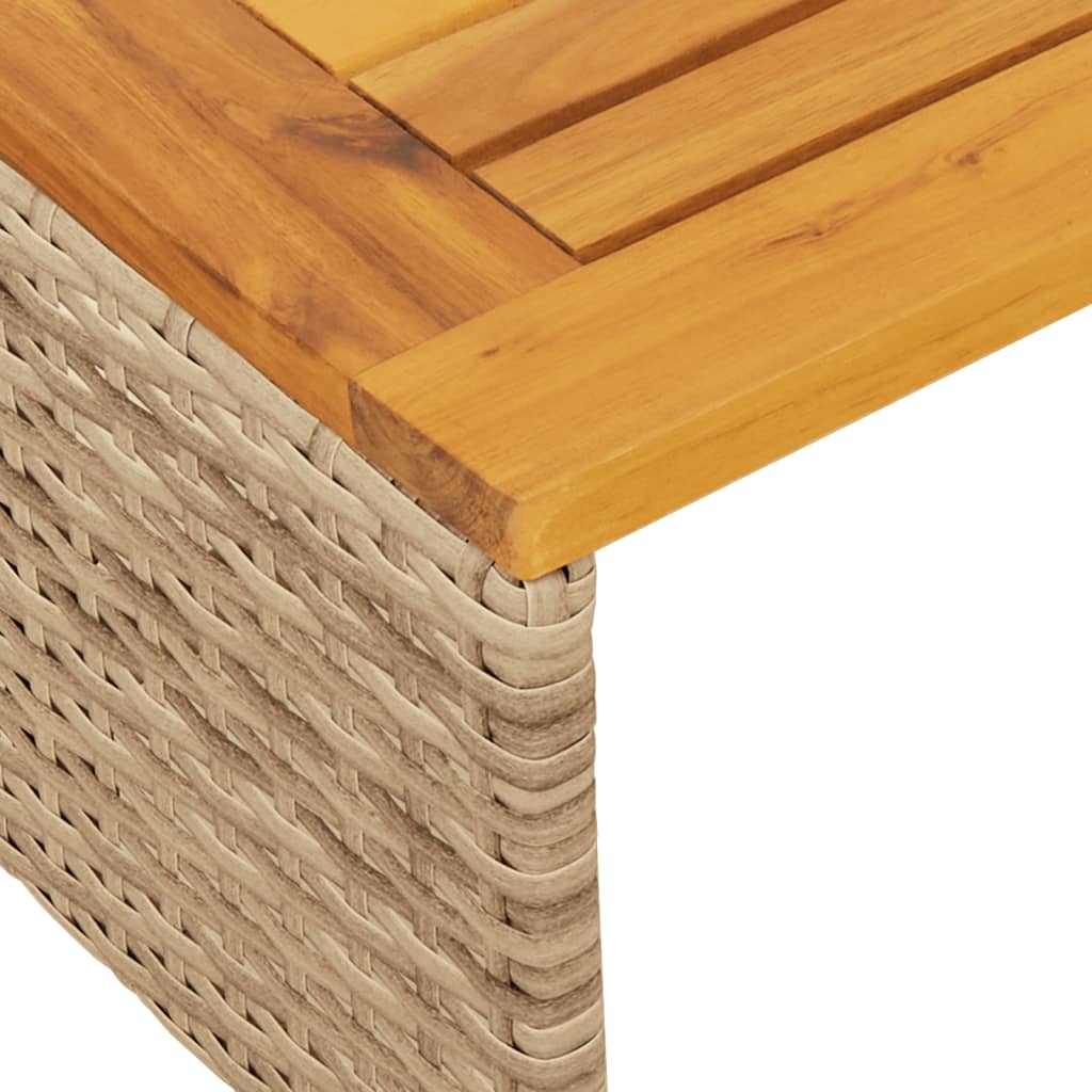 Divano da Giardino con Tavolo e Cuscini a L Beige in Polyrattan | homemem39