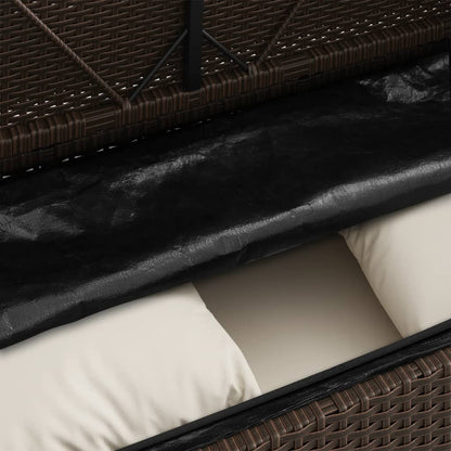 Panca da Giardino con Cuscini Marrone in Polyrattan | homemem39
