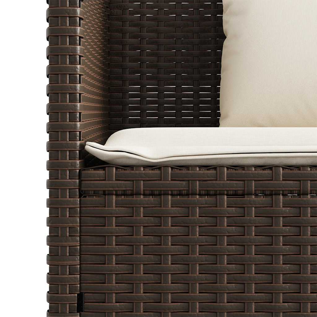 Panca da Giardino con Cuscini Marrone in Polyrattan | homemem39