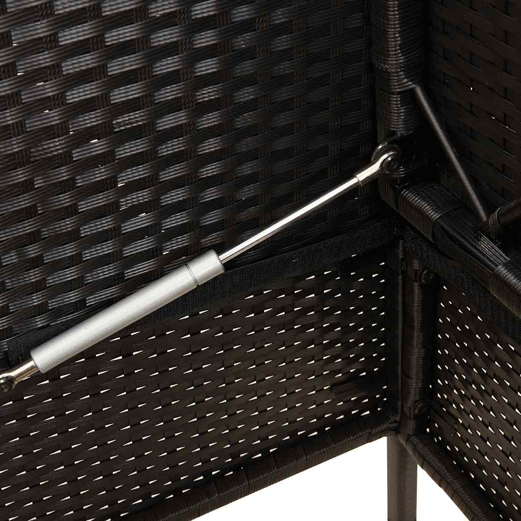Panca da Giardino con Cuscini Nera in Polyrattan | homemem39