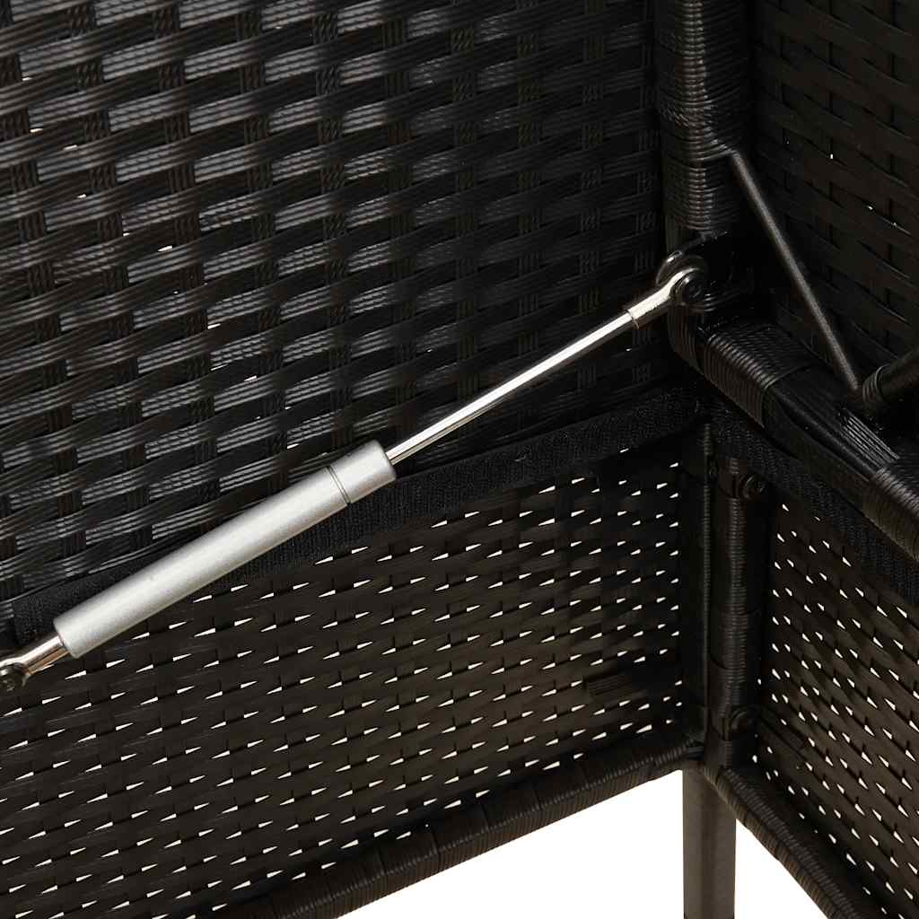 Panca da Giardino con Cuscini Nera in Polyrattan | homemem39