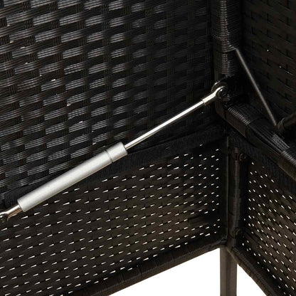 Panca da Giardino con Cuscini Nera in Polyrattan | homemem39