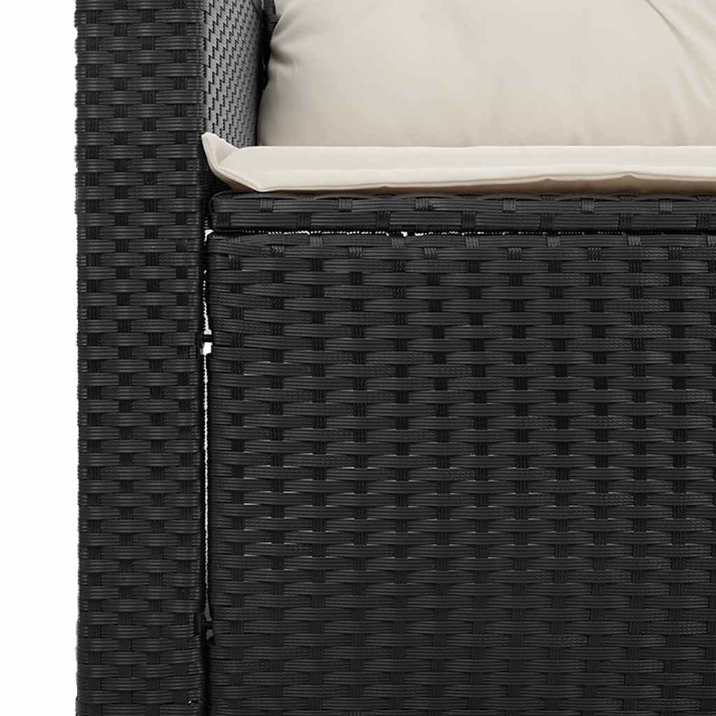 Set Divani da Giardino 3 pz con Cuscini in Polyrattan Nero - homemem39