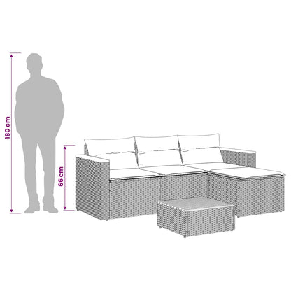 Set Divani da Giardino 3 pz con Cuscini in Polyrattan Nero