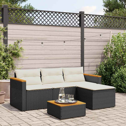 Set Divani da Giardino 3 pz con Cuscini in Polyrattan Nero - homemem39