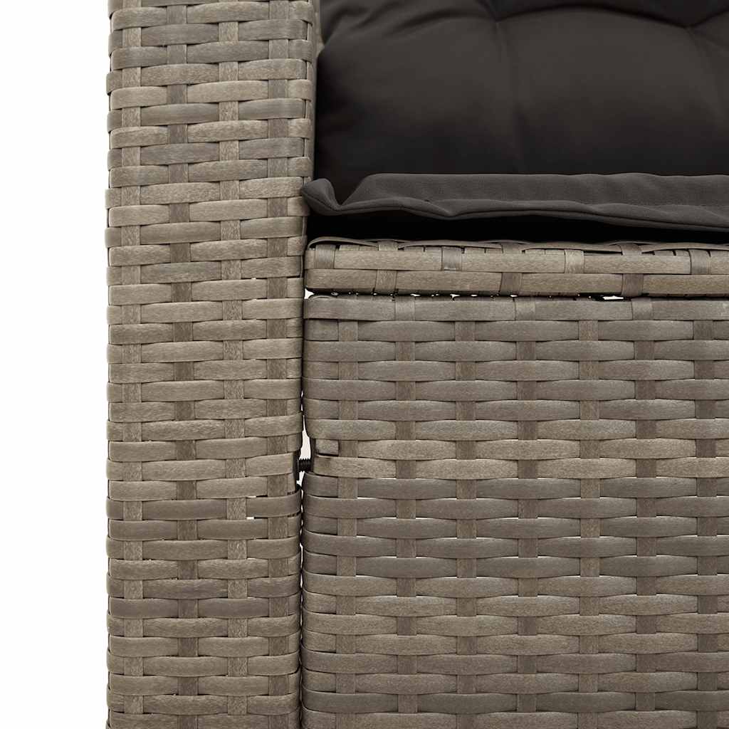 Set Divani da Giardino 3 pz con Cuscini Grigio in Polyrattan | homemem39