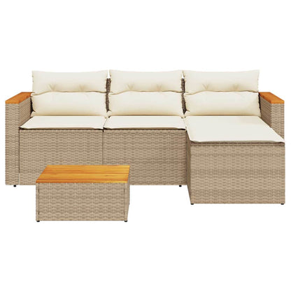 Set Divano da Giardino 3 pz con Cuscini Beige in Polyrattan - homemem39