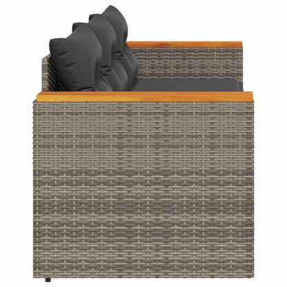 Divano da Giardino con Cuscini 3 Posti Grigio in Polyrattan | homemem39