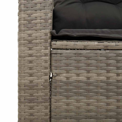 Divano da Giardino con Cuscini 3 Posti Grigio in Polyrattan | homemem39