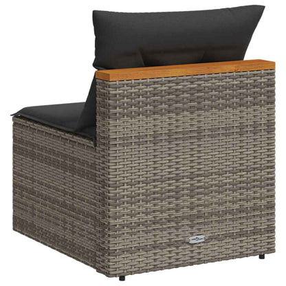 Divani Giardino Senza Braccioli con Cuscini 2 Grigi Polyrattan | homemem39