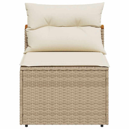 Divani Giardino Senza Braccioli con Cuscini 2 Beige Polyrattan | homemem39