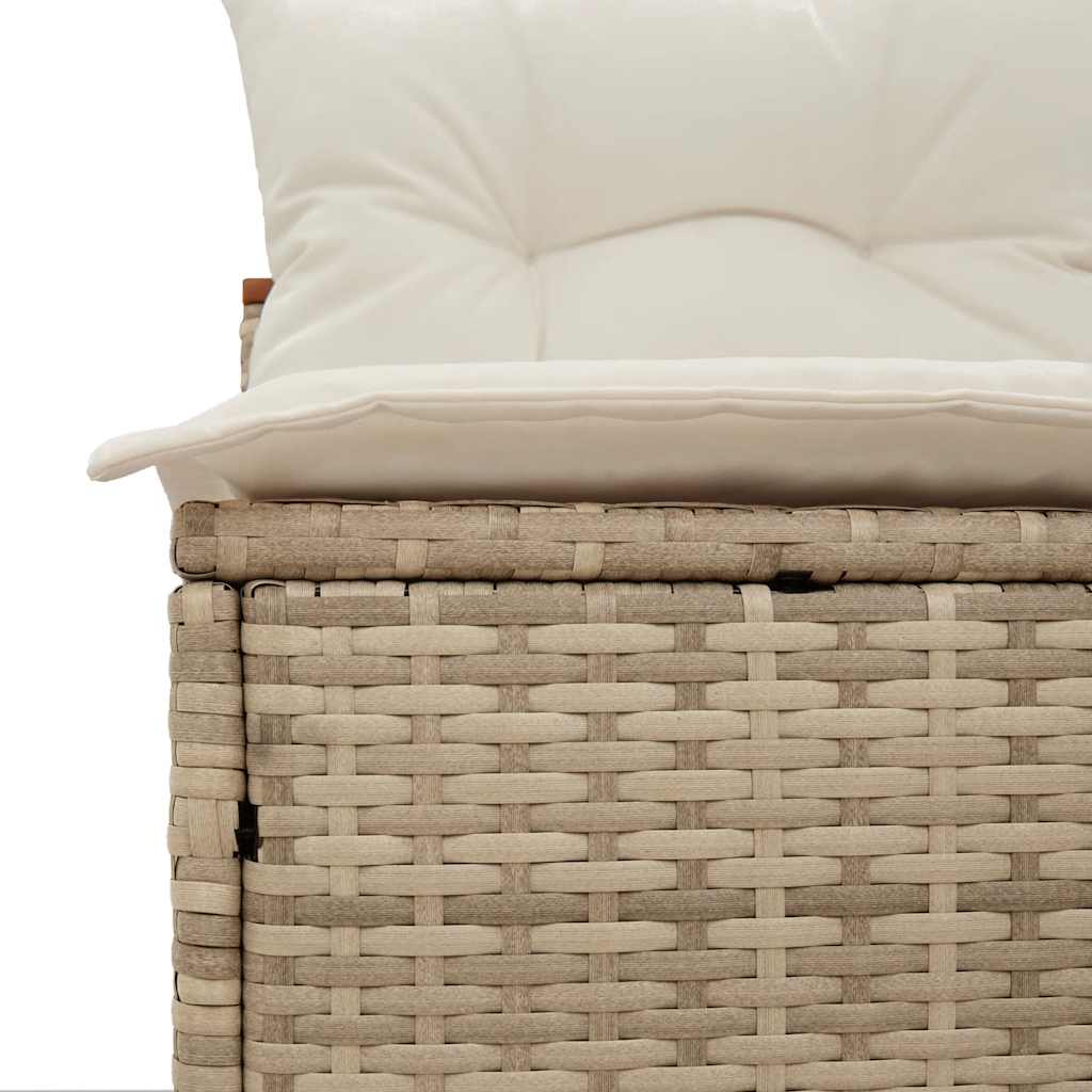 Divani Giardino Senza Braccioli con Cuscini 2 Beige Polyrattan | homemem39