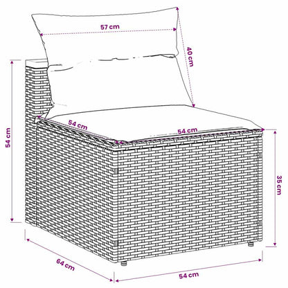 Divani Giardino Senza Braccioli con Cuscini 2 Beige Polyrattan | homemem39