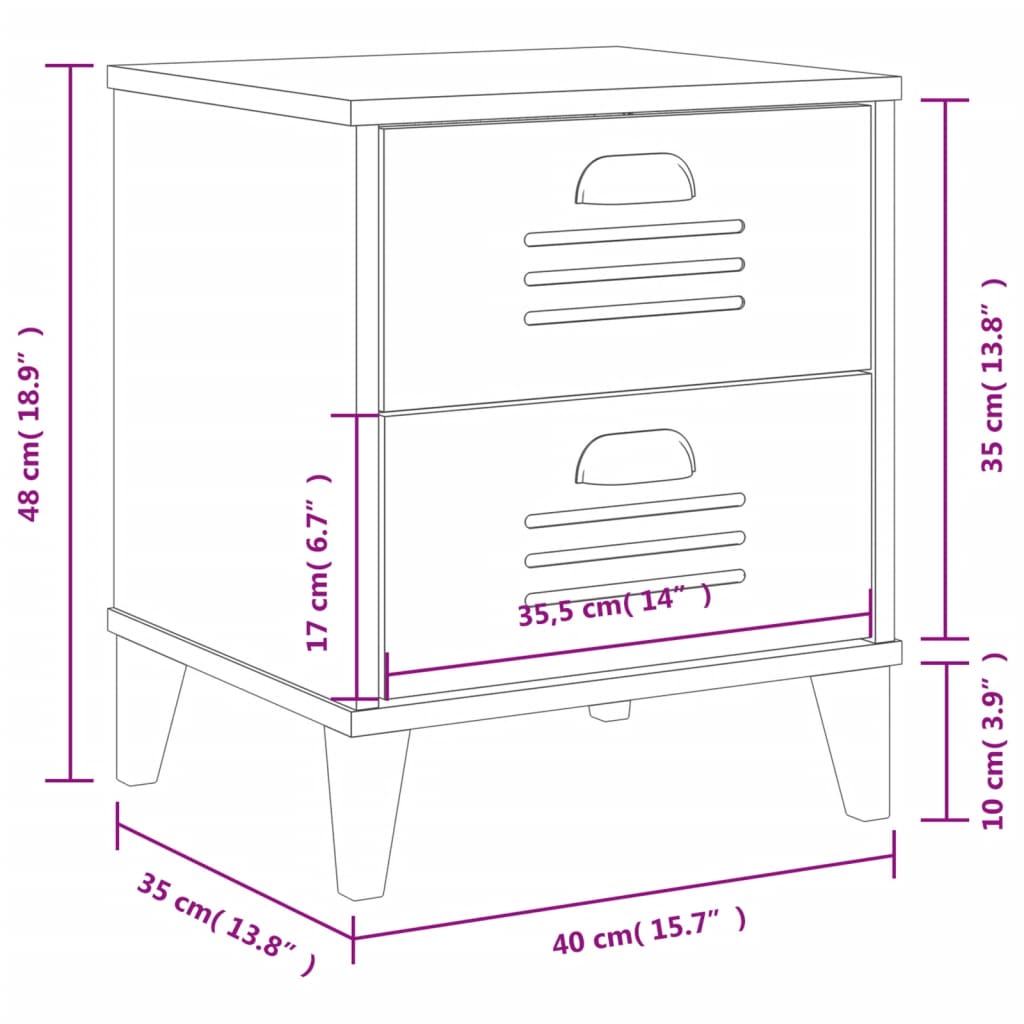 Comodino VIKEN Bianco in Legno Multistrato