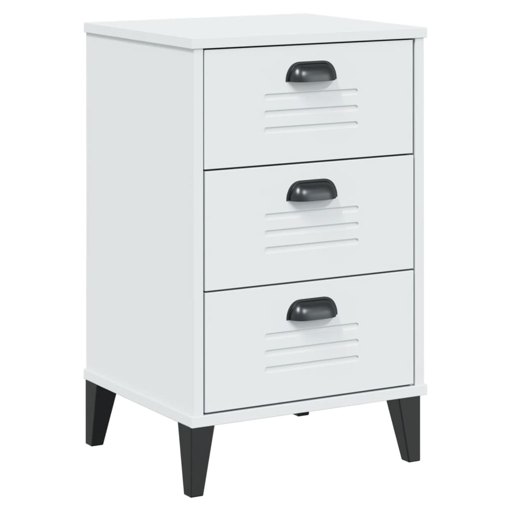 VIKEN White Bedside Table in Multilayer Wood