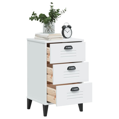 VIKEN White Bedside Table in Multilayer Wood