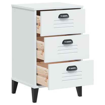 VIKEN White Bedside Table in Multilayer Wood