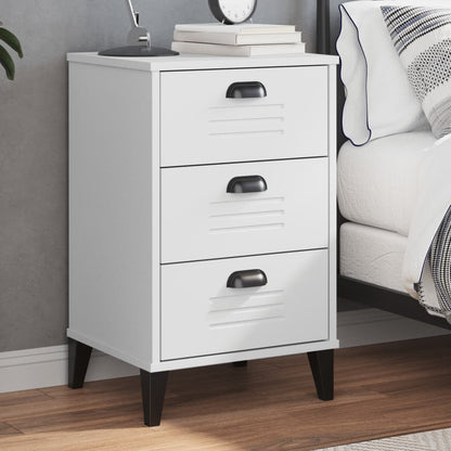 VIKEN White Bedside Table in Multilayer Wood