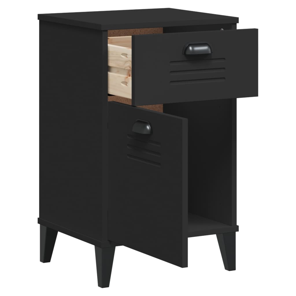 Comodino VIKEN Nero in Legno Multistrato | homemem39