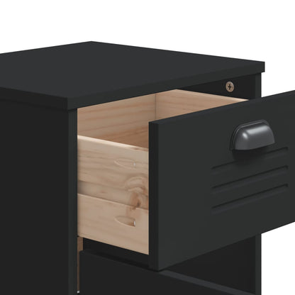 Comodino VIKEN Nero in Legno Multistrato