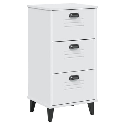 Comodino VIKEN Bianco in Legno Massello di Pino | homemem39