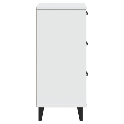 Comodino VIKEN Bianco in Legno Massello di Pino - homemem39