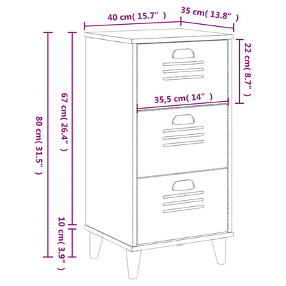 Comodino VIKEN Bianco in Legno Multistrato